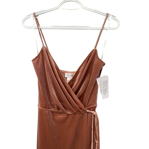 NWT AFTER SIX | Tawny Rose 1536 Full length Velvet Wrap Dress S - Picture 3 of 7